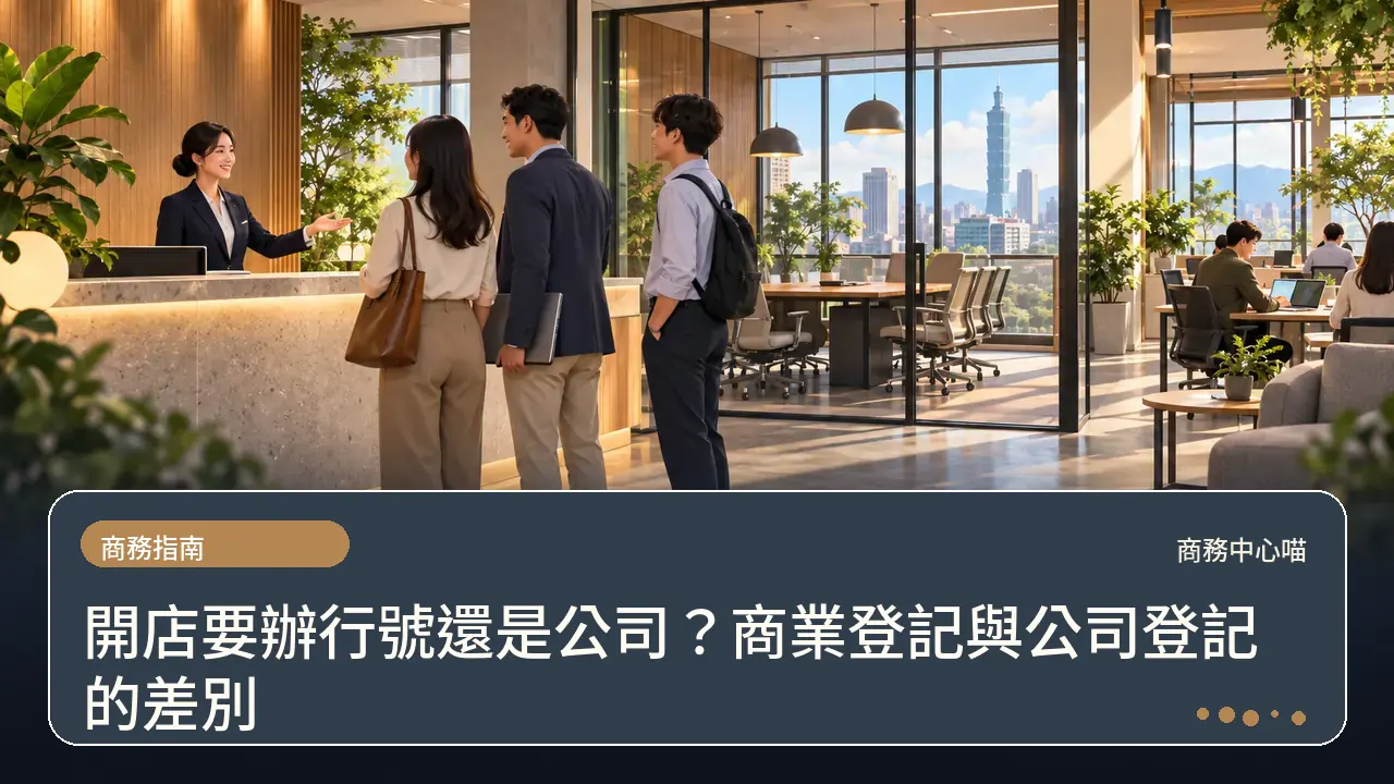 開店要辦行號還是公司？商業登記與公司登記的差別主題插畫