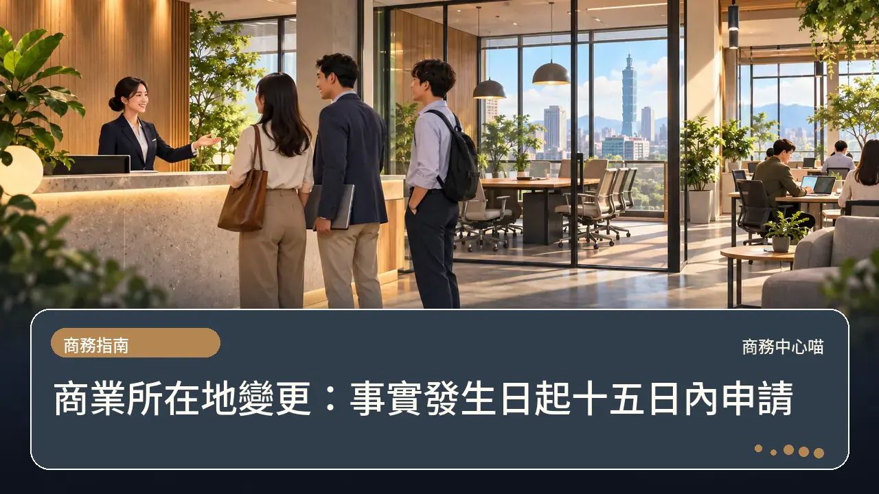 商業所在地變更：事實發生日起十五日內申請主題插畫