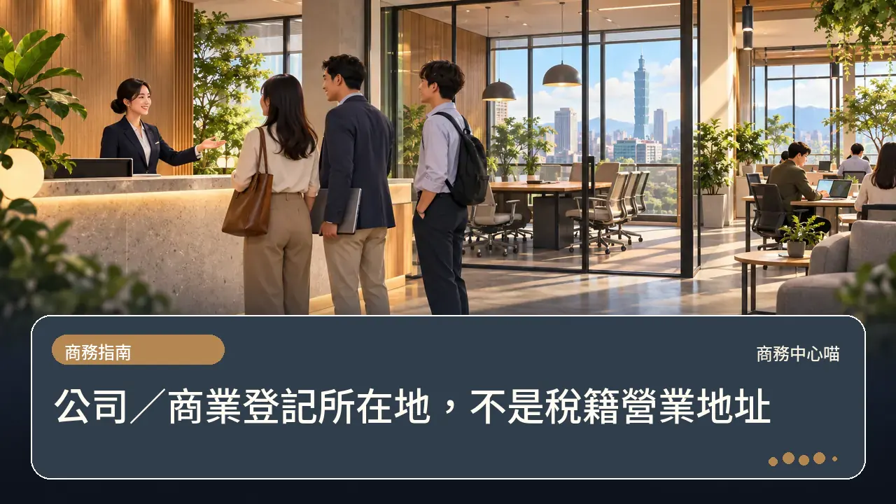 公司／商業登記所在地，不是稅籍營業地址主題插畫