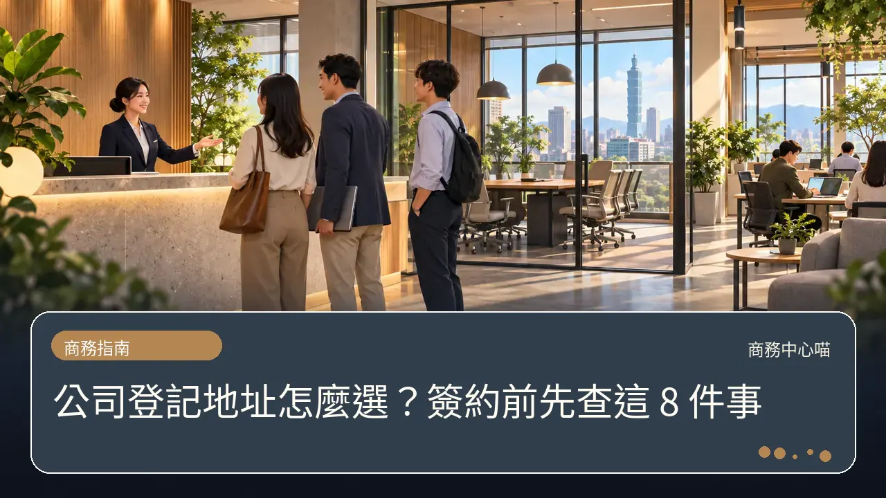公司登記地址怎麼選？簽約前先查這 8 件事主題插畫