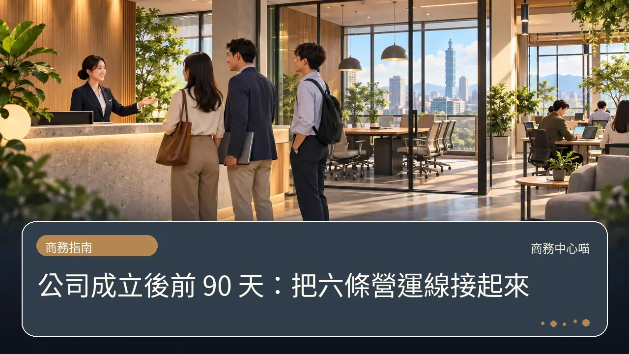 公司成立後前 90 天：把六條營運線接起來主題插畫