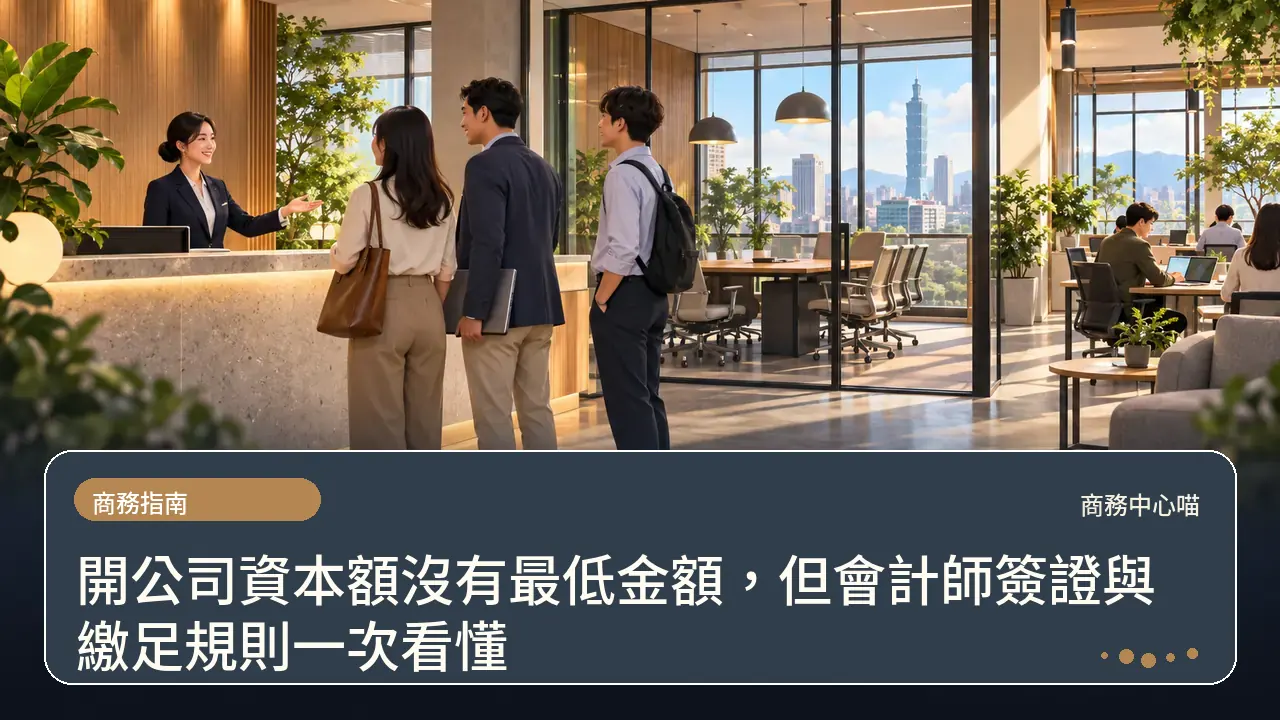 開公司資本額沒有最低金額,但會計師簽證與繳足規則一次看懂主題插畫