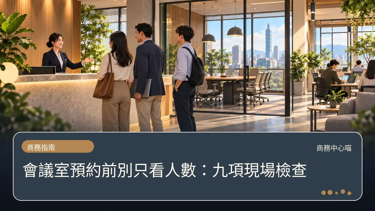 會議室預約前別只看人數：九項現場檢查主題插畫