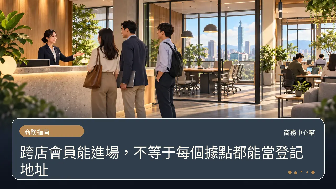 跨店會員能進場，不等于每個據點都能當登記地址主題插畫